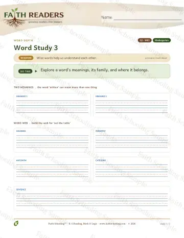 Kindergarten vocabulary & word study worksheet — Vocabulary — Multiple Meaning Categories (Practice 3)