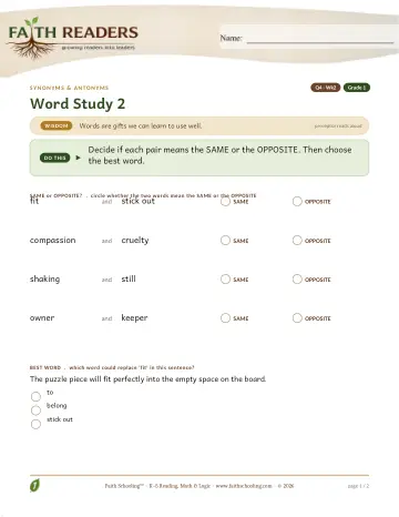 Vocabulary — Synonyms Antonyms (Practice 2) (Practice 1)