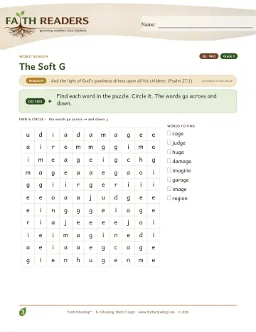 Soft G — Word Search (Practice 1)