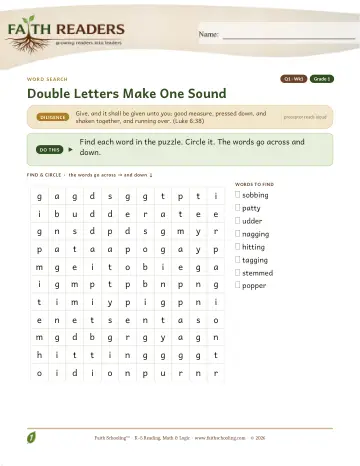 Double Letters — Word Search (Practice 1)