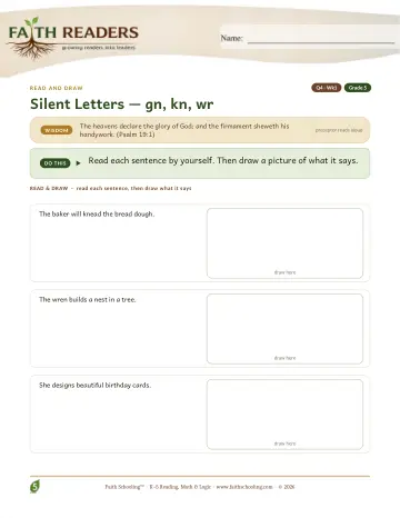 Grade 5 Phonics, Decoding & Spelling Patterns: Silent Letters Review — worksheet preview