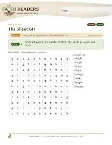 The GH Sound — Word Search (Practice 1)