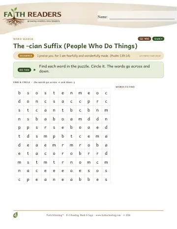 The Cian Suffix — Word Search (Practice 1)