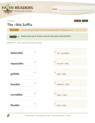 The Ible Suffix — Match Up (Practice 1)
