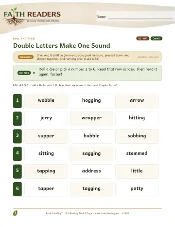 Double Letters — Roll And Read (Practice 1)
