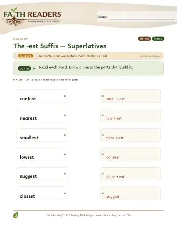 The Est Suffix — Match Up (Practice 1)