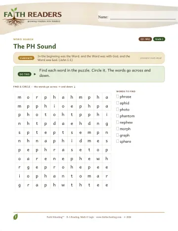 The PH Sound — Word Search (Practice 1)