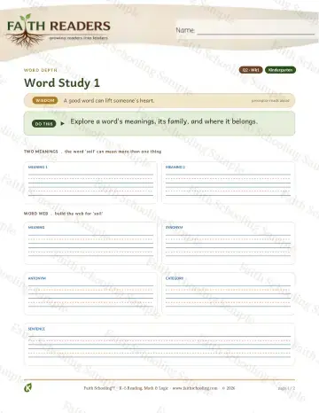 Kindergarten vocabulary & word study worksheet — Vocabulary — Multiple Meaning Categories (Practice 1) (Practice 3)