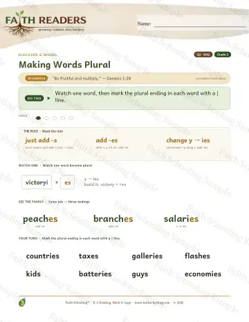 3rd Grade vocabulary & word study worksheet — Making Words Plural — Lesson (Practice 2)