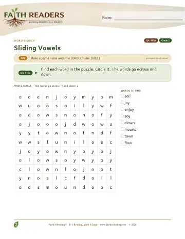 Sliding Vowels — Word Search (Practice 1)
