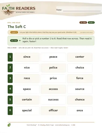 Soft C — Roll And Read (Practice 1)