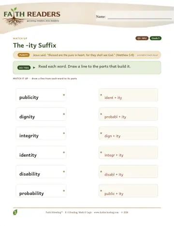 The Ity Suffix — Match Up (Practice 1)