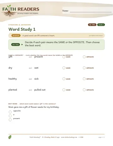 Vocabulary — Synonyms Antonyms (Practice 1) (Practice 2)