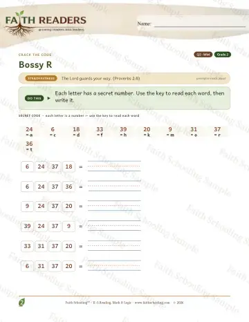 2nd Grade phonics worksheet — Bossy R — Crack The Code (Practice 4)