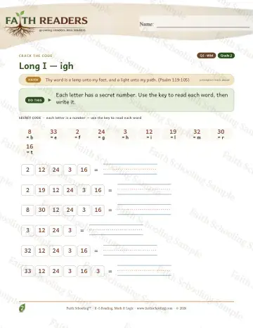 2nd Grade phonics worksheet — Long I Igh — Crack The Code (Practice 4)