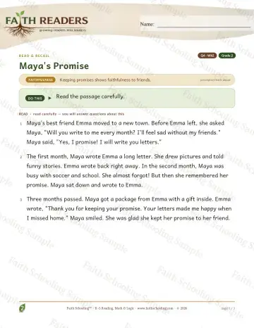 2nd Grade reading comprehension worksheet — Reading Comprehension — Read And Recall (Practice 2) (Practice 2)