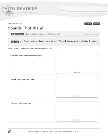 Grade 1 Phonics, Decoding & Spelling Patterns: Sounds That Blend — worksheet preview