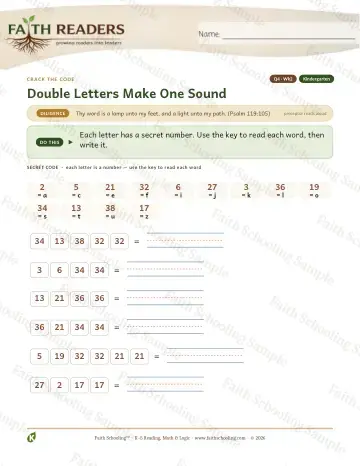 Kindergarten phonics worksheet — Double Consonants — Crack The Code (Practice 2)