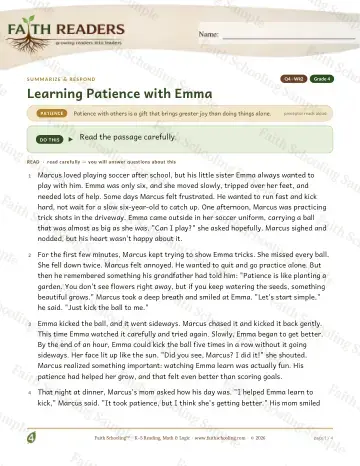 4th Grade reading comprehension worksheet — Reading Comprehension — Summarize And Respond (Practice 2) (Practice 3)