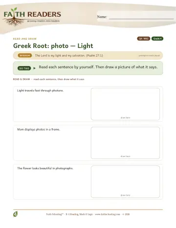 Grade 4 Vocabulary, Morphology & Word Study: Greek Root Photo — worksheet preview