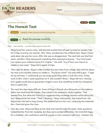 5th Grade reading comprehension worksheet — Reading Comprehension — Inference And Evidence (Practice 2) (Practice 2)
