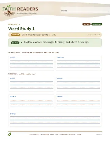 Vocabulary — Multiple Meaning Categories (Practice 1) (Practice 2)