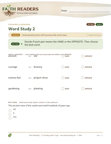 Vocabulary — Synonyms Antonyms (Practice 2) (Practice 1)