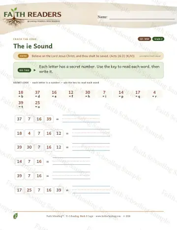 2nd Grade phonics worksheet — The IE Sound — Crack The Code (Practice 4)