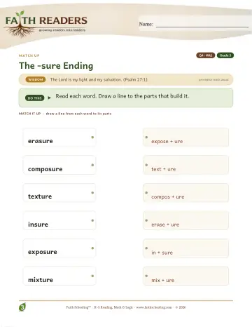 The Sure Suffix — Match Up (Practice 1)
