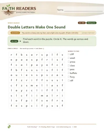 Double Consonants — Word Search (Practice 1)