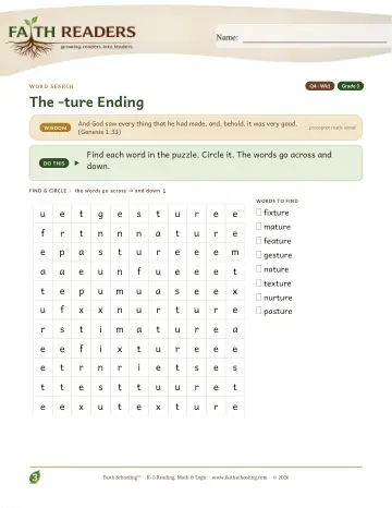 The Ture Suffix — Word Search (Practice 1)