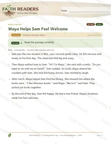 2nd Grade reading comprehension worksheet — Reading Comprehension — Read And Recall (Practice 1) (Practice 3)