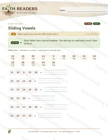 2nd Grade phonics worksheet — Sliding Vowels — Crack The Code (Practice 2)