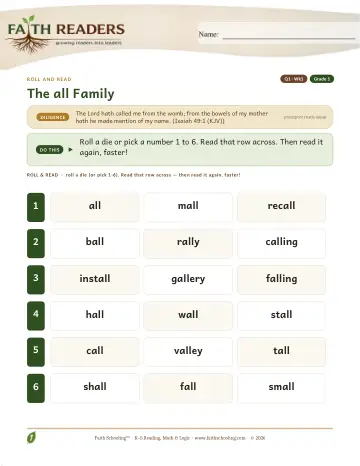 The All Family — Roll And Read (Practice 1)