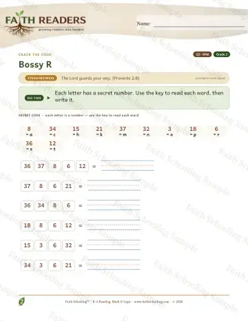 2nd Grade phonics worksheet — Bossy R — Crack The Code (Practice 6)