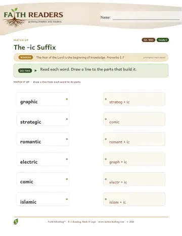 The Ic Suffix — Match Up (Practice 1)