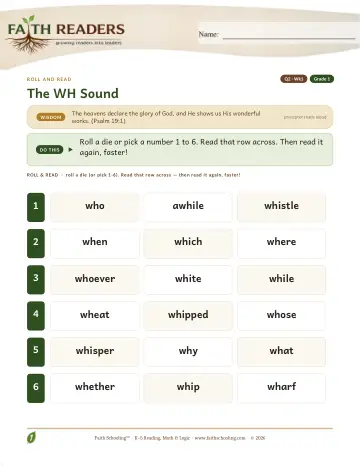 The WH Sound — Roll And Read (Practice 1)