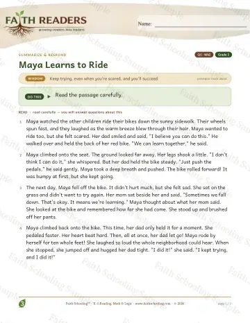 3rd Grade reading comprehension worksheet — Reading Comprehension — Summarize And Respond (Practice 2) (Practice 3)