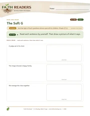 Grade 3 Phonics, Decoding & Spelling Patterns: Soft G — worksheet preview