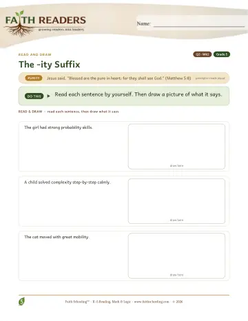 Grade 5 Vocabulary, Morphology & Word Study: Ity Suffix — worksheet preview