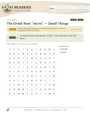 Greek Root Micro — Word Search (Practice 1)