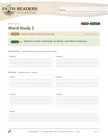 Vocabulary — Multiple Meaning Categories (Practice 2) (Practice 1)