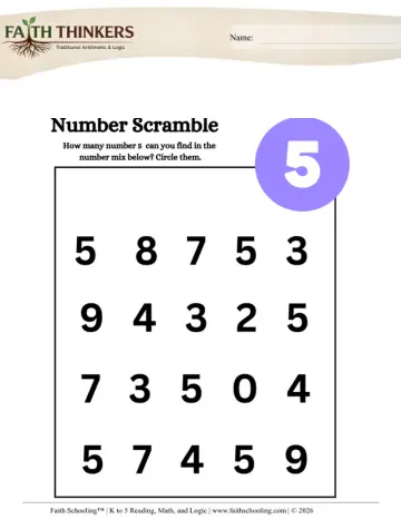 Number Scramble Find and Circle (Practice Set 1)