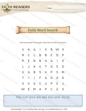 Kindergarten phonics worksheet — K Spelling Word Search 7 Word Search