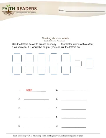 Grade 3 Phonics, Decoding & Spelling Patterns: Word Building & Unscramble — worksheet preview