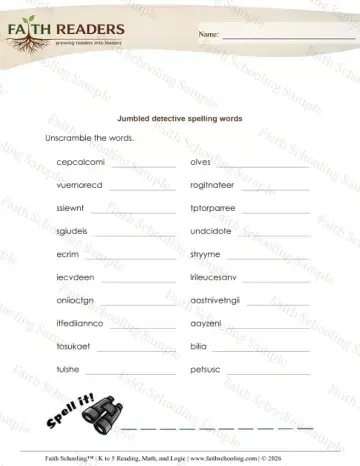 4th Grade phonics worksheet — Word Building & Unscramble. Jumbled Words (Practice Set 9)
