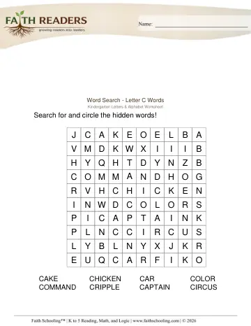 Kindergarten Vocabulary, Morphology & Word Study: Word Puzzles — worksheet preview