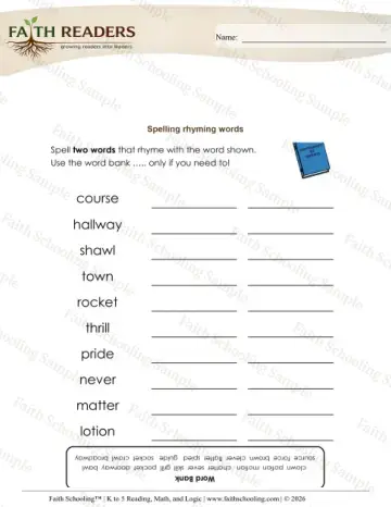 3rd Grade phonics worksheet — Rhyming Words (Practice Set 8)