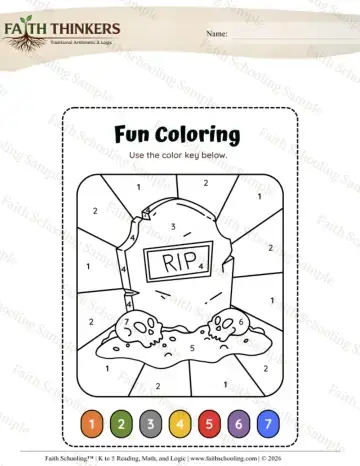 Kindergarten math worksheet — Color By Number Winter Theme (Practice Set 3)