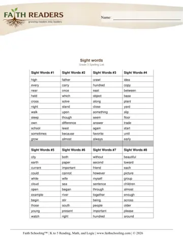 Sight Words (Practice Set 2)
